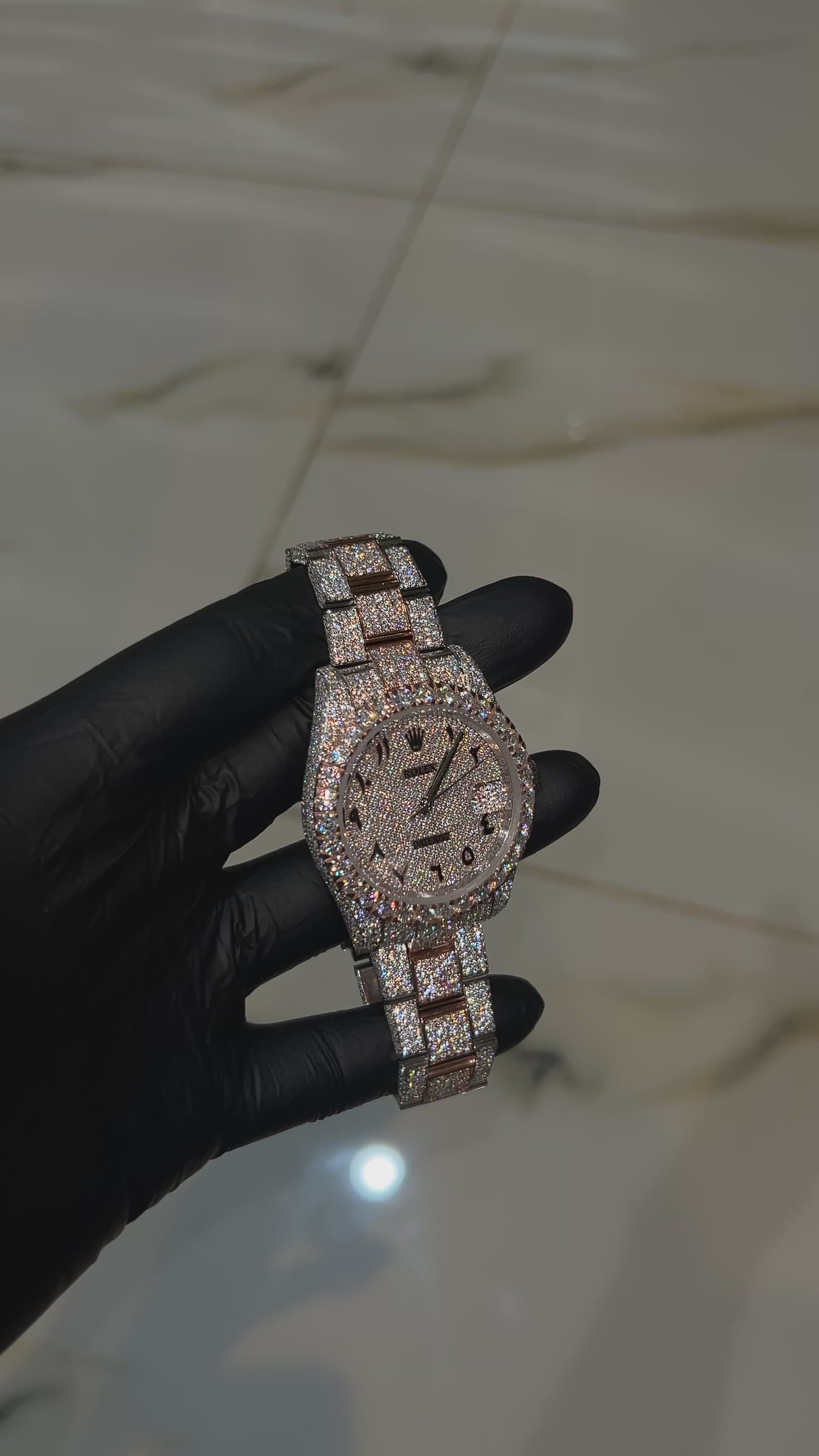 RDJ Arabic Dial Fully Iced Out Watch